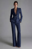 2 Piece Pink Peak Lapel Single Breasted Women's Work Suits