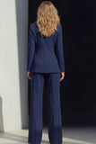2 Piece Pink Peak Lapel Women's Work Suits with Sash