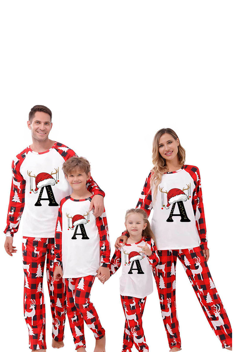 Load image into Gallery viewer, Red and White Christmas Printed Family Matching Pajamas Set