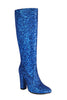 Load image into Gallery viewer, Sparkly Blue High Heel Cowgirl Boots