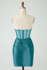 Load image into Gallery viewer, Dark Green Corset Strapless Bodycon Short Graduation Dress