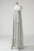 Load image into Gallery viewer, Grey Tiered Chiffon Spaghetti Straps Mother of the Bride Dress with Beading