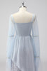 Load image into Gallery viewer, Lace Light Blue Chiffon Long Sleeves Spaghetti Straps Mother of the Bride Dress