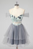 Load image into Gallery viewer, Off The Shoulder Cut Out A Line Green Short Homecoming Dress