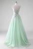 Load image into Gallery viewer, Light Green Sequins A Line Strapless Ruched Wedding Guest Dress