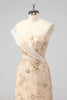 Load image into Gallery viewer, Champagne Mermaid One Shoulder Beaded Prom Dress with Appliques