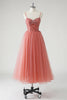 Load image into Gallery viewer, Blush A Line Spaghetti Straps Ruched Sequins Corset Formal Dress