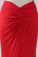 Load image into Gallery viewer, Spaghetti Straps Mermaid Backless Red Prom Dress