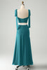 Load image into Gallery viewer, Olive A Line Spaghetti Straps Floor Length Cut Out Bridesmaid Dress with Slit