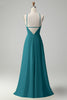 Load image into Gallery viewer, Yellow A Line Halter Cut Out Long Bridesmaid Dress with Flower