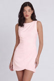 Ivory Bodycon Round Neck Ruched Graduation Dress