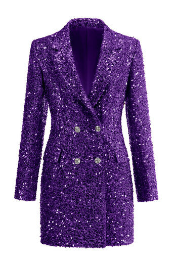 Sparkly Fuchsia Notched Women's Blazer