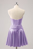 Load image into Gallery viewer, Fuchsia A-Line Sweetheart Corset Short Graduation Dress