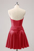 Load image into Gallery viewer, Fuchsia A-Line Sweetheart Corset Short Graduation Dress