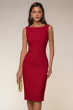 Ivory Bodycon Bateau Neck Midi Work Dress