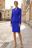 Light Yellow Notched Lapel 2 Piece Single Breasted Work Dress