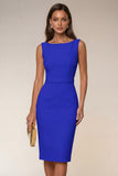 Ivory Bodycon Bateau Neck Midi Work Dress