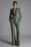 2 Piece Pink Peak Lapel Single Breasted Women's Work Suits