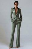 Dark Green Slim Fit 2 Piece Peak Lapel Single Breasted Prom Suits