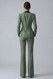 Dark Green Slim Fit 2 Piece Peak Lapel Single Breasted Prom Suits
