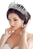 Silver White Crystal Prom Queen Pageant Crown Tiara with Rhinestones