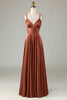 Load image into Gallery viewer, A-Line Sleeveless Olive Long Bridesmaid Dress