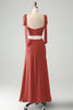 Load image into Gallery viewer, Olive A Line Spaghetti Straps Floor Length Cut Out Bridesmaid Dress with Slit