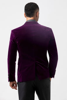 Dark Purple Peak Lapel 2 Pieces Single Breasted Men's Suits