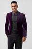 Load image into Gallery viewer, Dark Purple Peak Lapel Single Breasted Men&#39;s Blazer