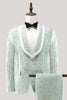 Load image into Gallery viewer, Mint Jacquard Shawl Lapel 2 Piece One Button Men&#39;s Suits