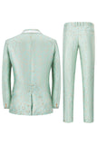 Mint Shawl Lapel One Button Jacquard Men's Prom Suits