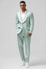 Load image into Gallery viewer, Mint Shawl Lapel Jacquard 2 Pieces Men&#39;s Prom Suits