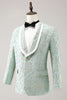 Load image into Gallery viewer, Mint Jacquard Shawl Lapel 2 Piece One Button Men&#39;s Suits