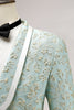 Load image into Gallery viewer, Mint Jacquard Shawl Lapel 2 Piece One Button Men&#39;s Suits