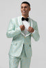 Load image into Gallery viewer, Mint Shawl Lapel Jacquard 2 Pieces Men&#39;s Prom Suits