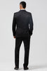 Load image into Gallery viewer, Black Peak Lapel Jacquard 3 Pieces Men&#39;s Suits