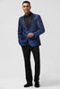 Load image into Gallery viewer, Royal Blue Peak Lapel Jacquard 2 Pieces Men&#39;s Suits