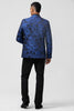 Load image into Gallery viewer, Royal Blue Peak Lapel Jacquard 2 Pieces Men&#39;s Suits