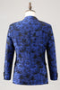 Load image into Gallery viewer, Royal Blue Jacquard Peak Lapel 2 Piece Men&#39;s Prom Suits