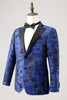 Load image into Gallery viewer, Royal Blue Jacquard Peak Lapel 2 Piece Men&#39;s Prom Suits