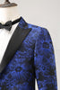 Load image into Gallery viewer, Royal Blue Jacquard Peak Lapel 2 Piece Men&#39;s Prom Suits