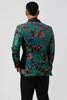 Load image into Gallery viewer, Green Shawl Lapel Jacquard Floral Men&#39;s Blazer