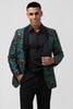 Load image into Gallery viewer, Green Shawl Lapel Jacquard Floral Men&#39;s Blazer