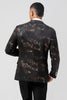 Load image into Gallery viewer, Notched Lapel Dark Brown Jacquard Single Breasted Men&#39;s Blazer