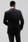 Shawl Lapel One Button 3 Pieces Black Men's Suits