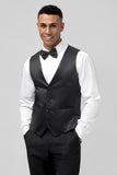 Shawl Lapel One Button 3 Pieces Black Men's Suits