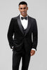 Load image into Gallery viewer, Shawl Lapel One Button 3 Pieces Black Men&#39;s Suits