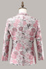 Load image into Gallery viewer, Pink Shawl Lapel Floral Jacquard One Button Men&#39;s Prom Blazer