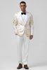 Load image into Gallery viewer, Champagne Peak Lapel Jacquard One Button 2 Pieces Men&#39;s Suits