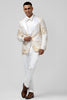 Load image into Gallery viewer, Champagne Peak Lapel Jacquard One Button 2 Pieces Men&#39;s Suits